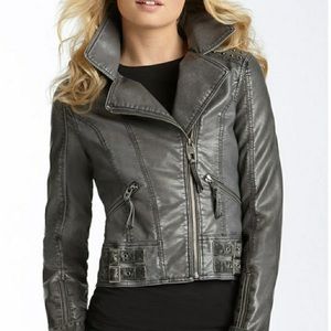 Miss Sixty Faux Leather Studded Motorcycle Jacket